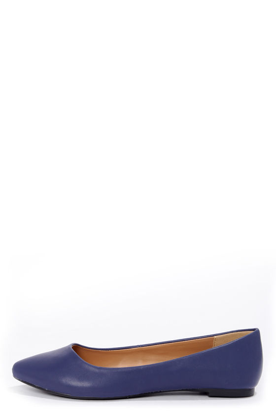 navy blue pointed flats
