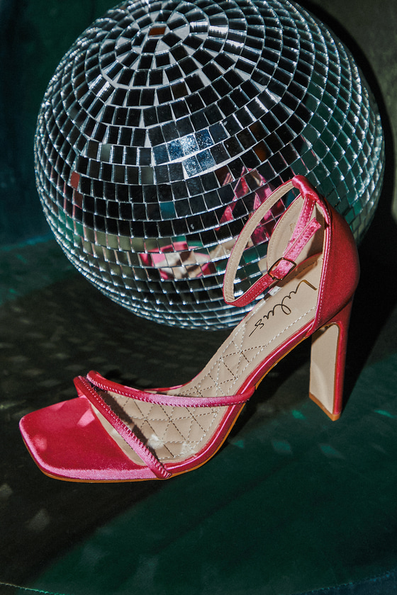 strappy heels pink
