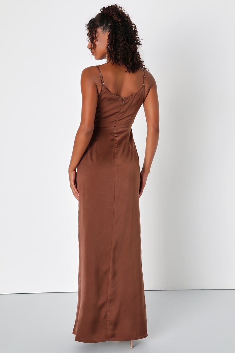rusty brown color dress Rust Button Down Maxi Dress main image 0