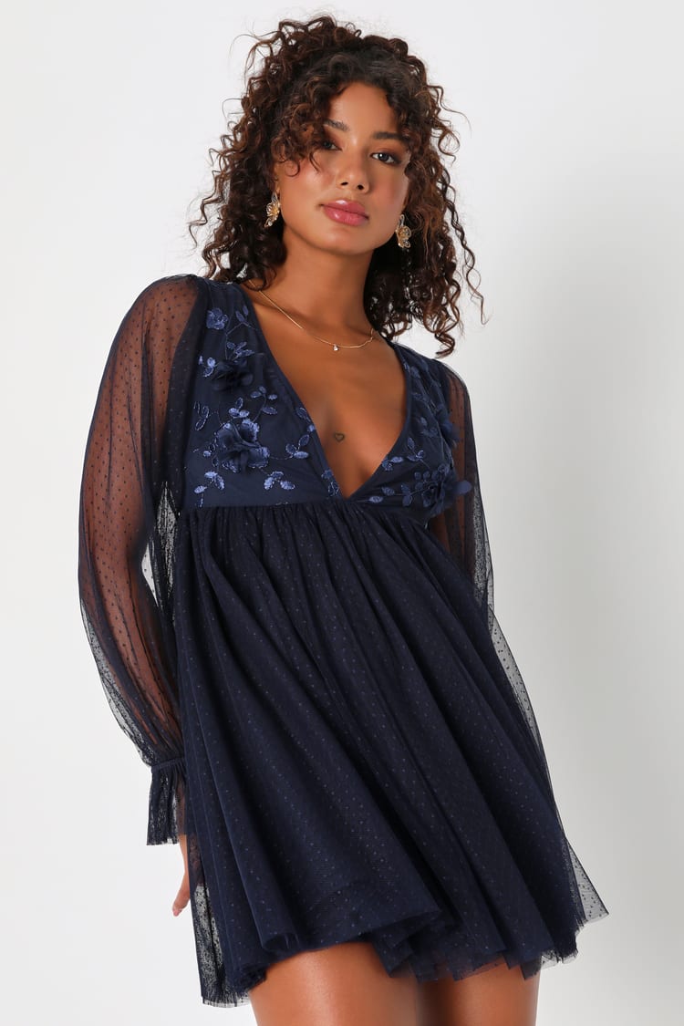 knee length dresses for ladies Blush Mesh Babydoll Dress Dress main image 0