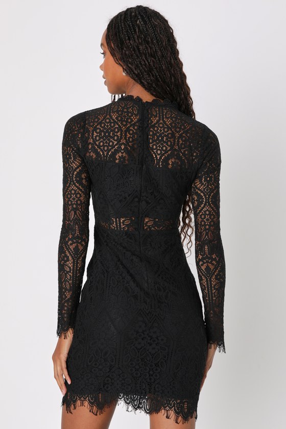 Appetite for Seduction Black Lace Long Sleeve Dress - thumbnail 3