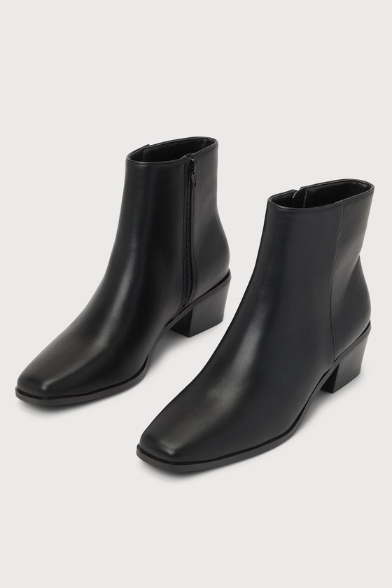 Rayaa Black Low Ankle Booties 1