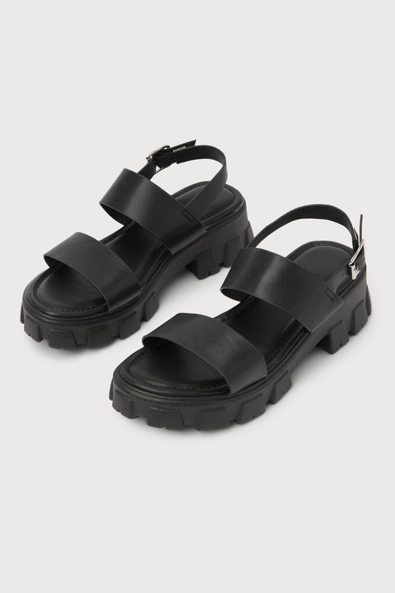 Mack Black Platform Ankle Strap Sandals 2