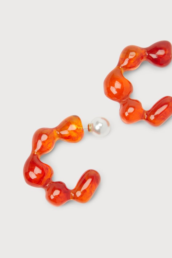 Clear Orange Earrings Acetate Hoops Statement Hoop Earrings Lulus