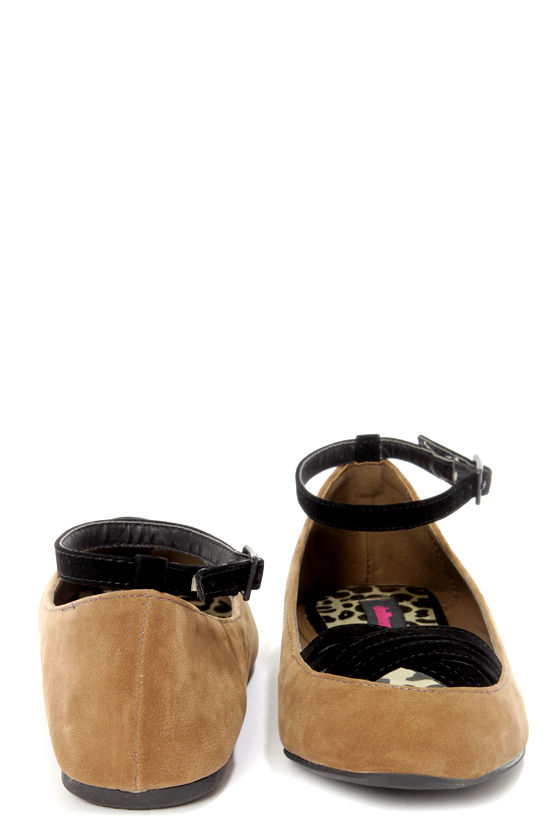 camel ballet flats
