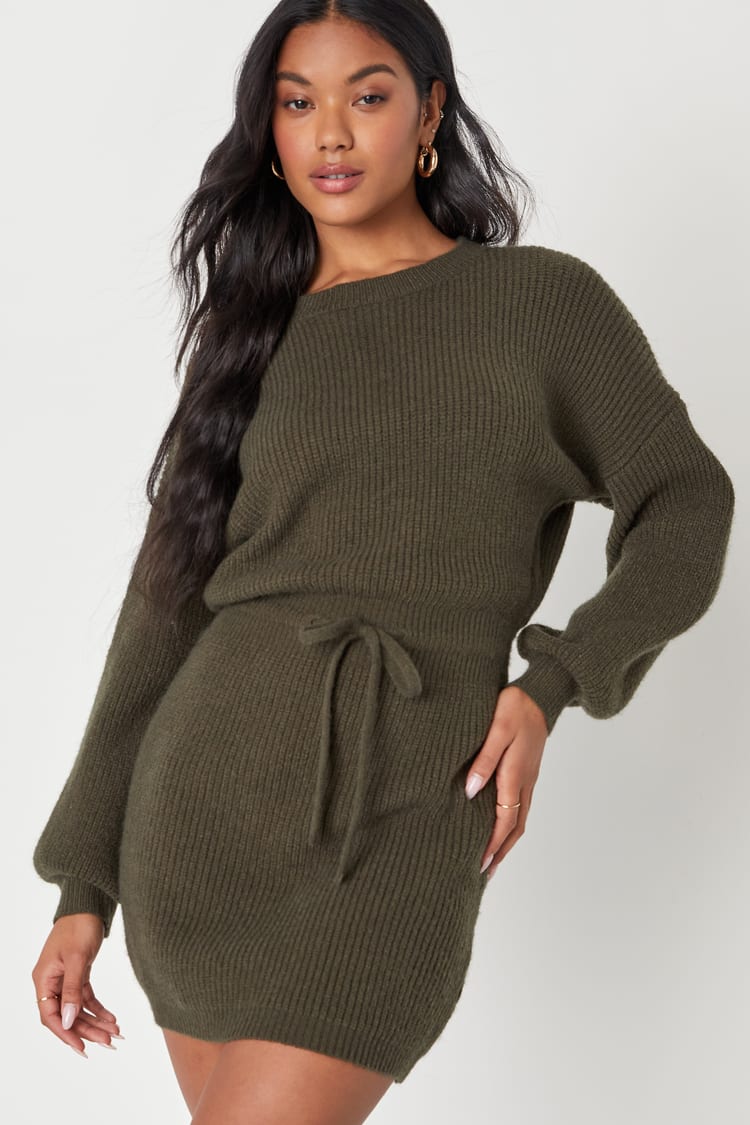 olive fall dress Olive Green Textured Dress – Vintage Autumn Elegance| Romantic Fairytale S main image 1