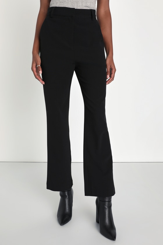 Sure to Impress Black High-Waisted Straight Leg Trouser Pants 3
