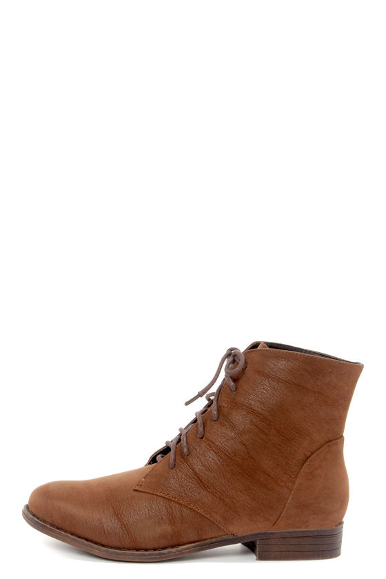 Dollhouse Dandy Chestnut Brown Suede Lace-Up Ankle Boots - $39.00 - Lulus