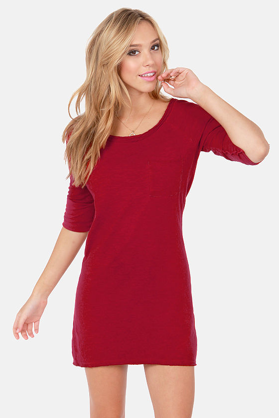 Others Follow Lyric Dress - Sweater Dress - Red Dress - Long Sleeve Dress - $51.00 - Lulus