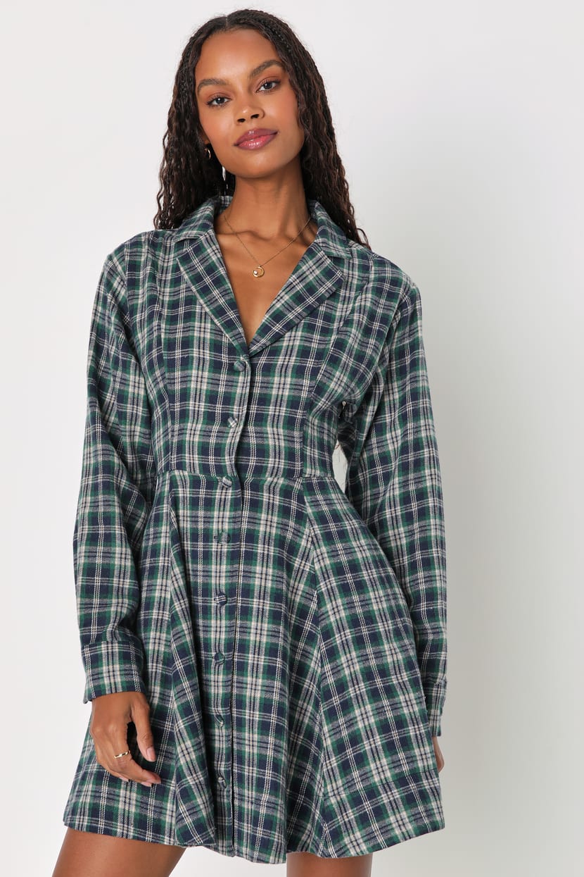 beth dutton blue dress Online Vintage Store | 70's Women Plaid Midi Dress main image 0