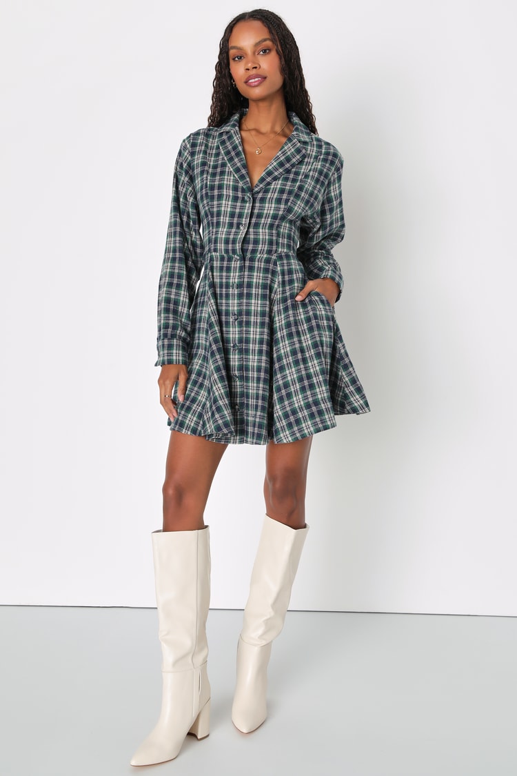 knee length dresses for ladies Z Supply Doubles Sandstone Plaid Active Mini Dress
