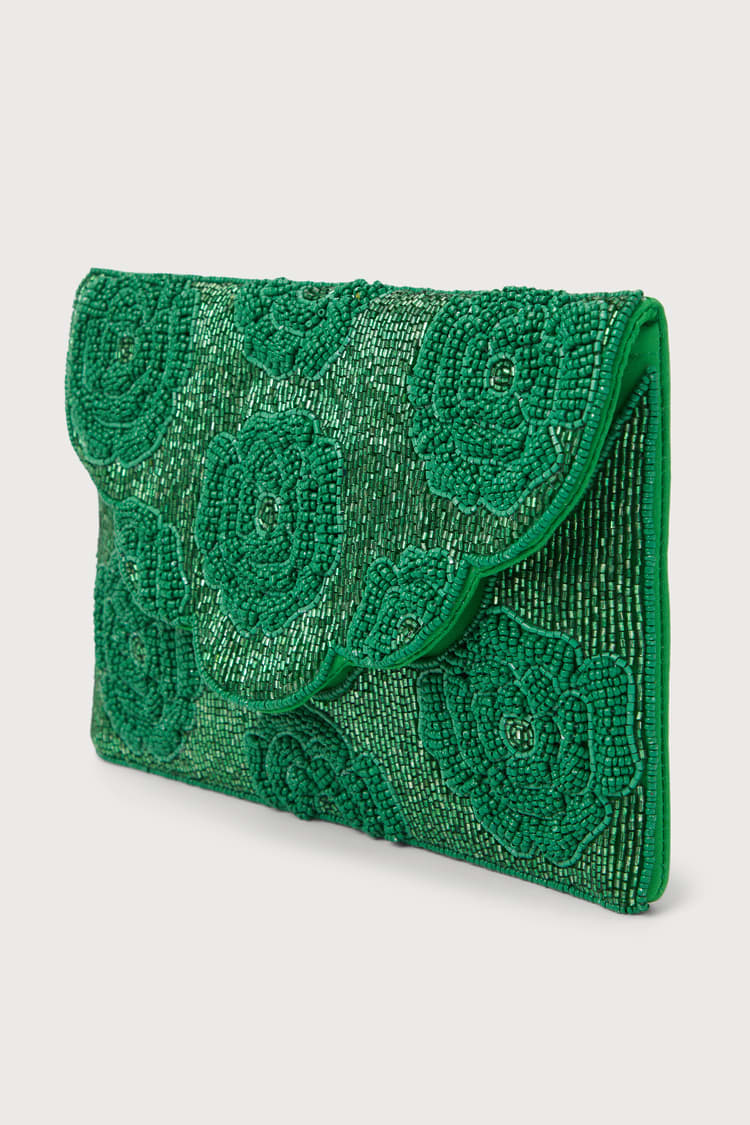 Beaded Clutch in Green Hues Beaded Clutch in Green Hues