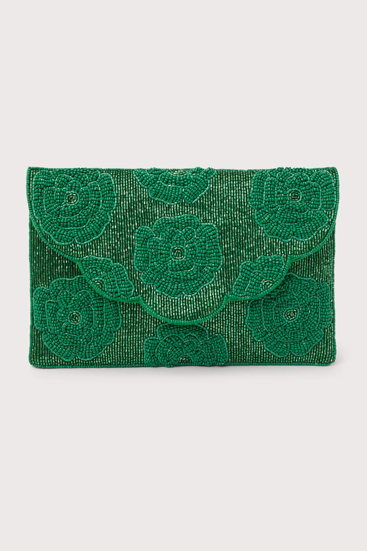 Beaded Clutch in Green Hues Beaded Clutch in Green Hues