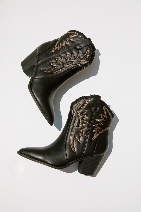 slip on black ankle boots