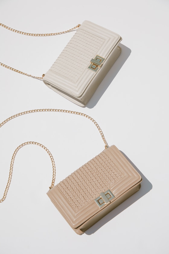 Let's Go Out Later Beige Braided Crossbody Bag 2