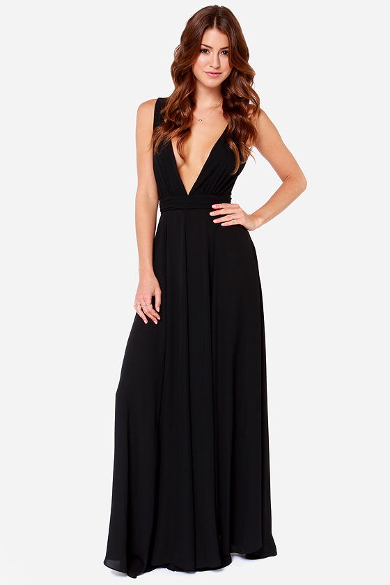 Beautiful Black Dress - Maxi Dress - Black Gown - $108.00