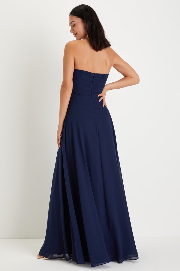 blue dress for baby girl Navy Blue Sexy Mermaid Bridesmaid Dresses -