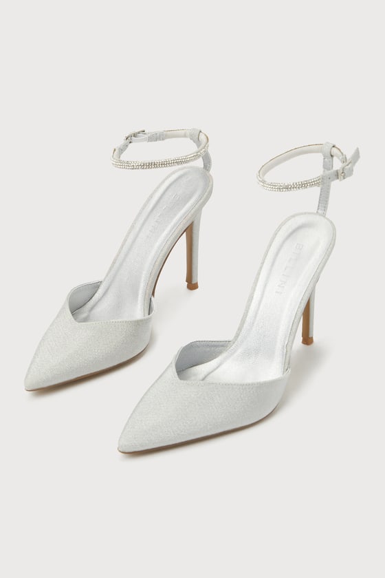 Billini Esara - Silver Glitter Pumps - Rhinestone Heels - Lulus Billini Esara - Silver Glitter Pumps - Rhinestone Heels - Lulus