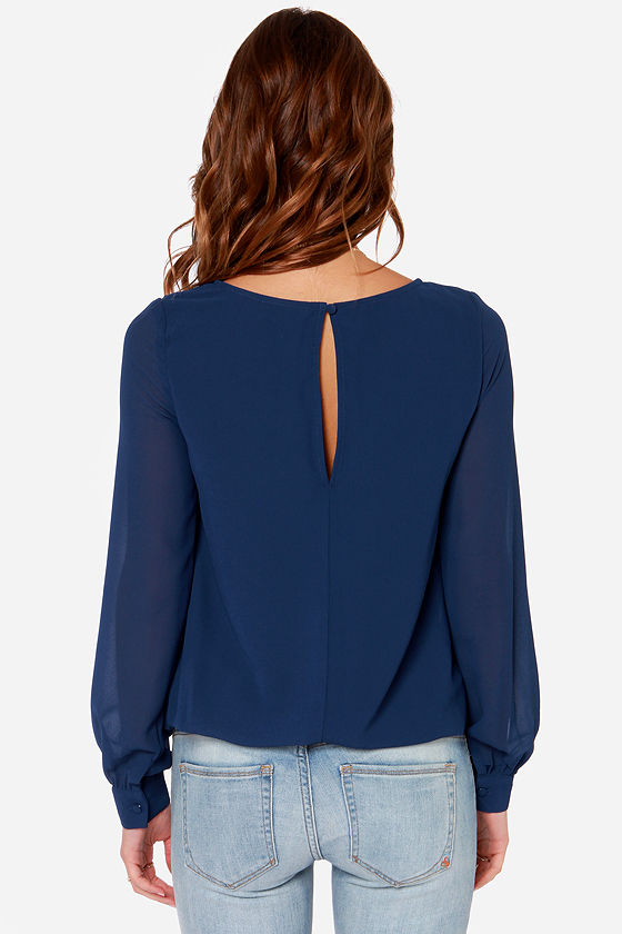 GG2004 Blue Lemon Checkered Blouse