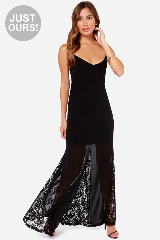 lulus black maxi