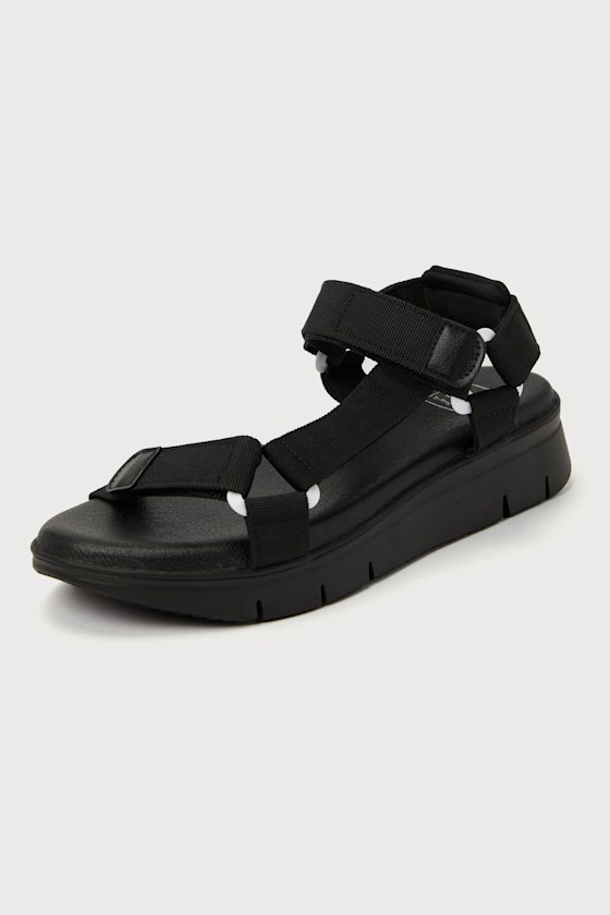 Qwest Black Strappy Sandals 3