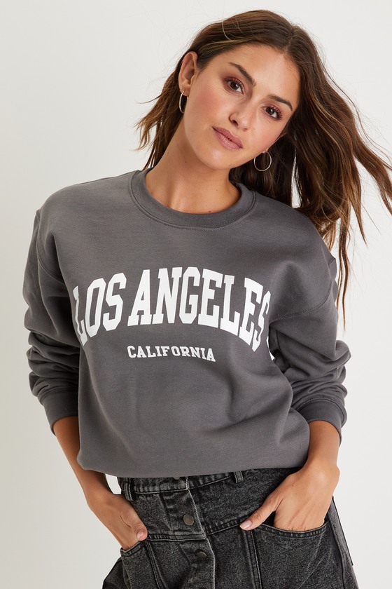 Prince Peter LA Sweatshirt - Crew Neck Sweatshirt - Grey Pullover - Lulus