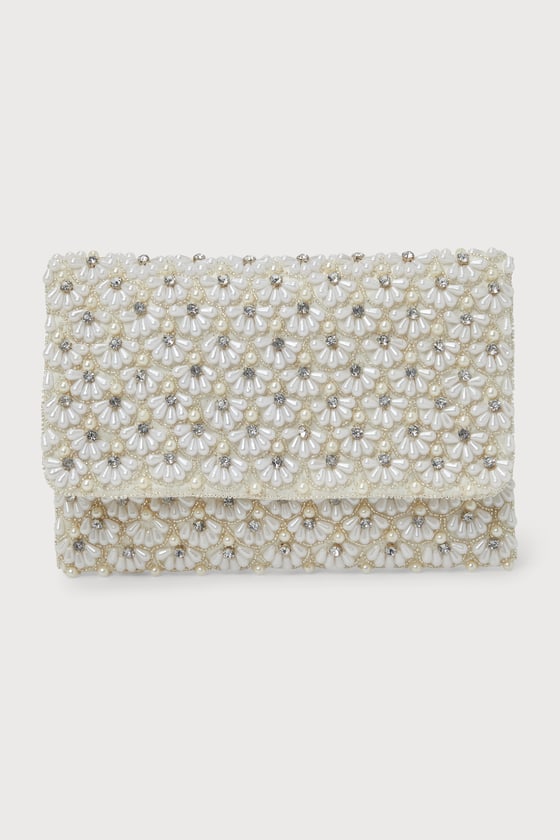 Ivory pearl on sale clutch bag