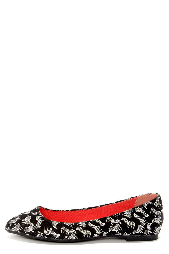 zebra print ballet flats