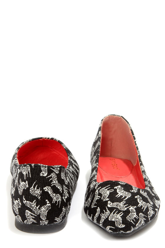 zebra ballet flats