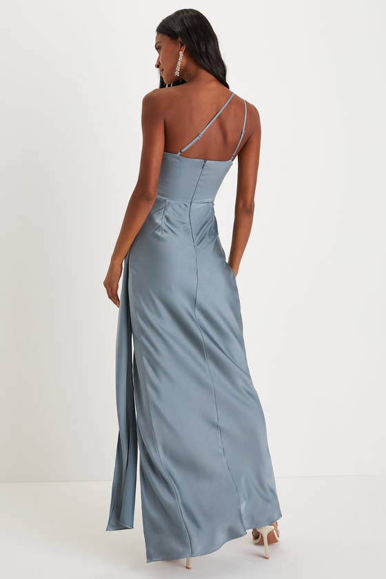 Dusty Blue Chiffon Long Sleeve A-line Bridesmaid Dresses , AB4057 | Long  sleeve bridesmaid dress, Dusty blue bridesmaid dresses, Cheap bridesmaid  dresses