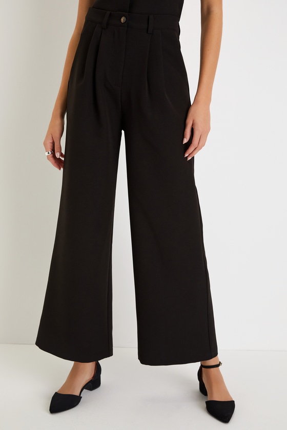 Stylish Idea Black High-Waisted Wide-Leg Pants 8