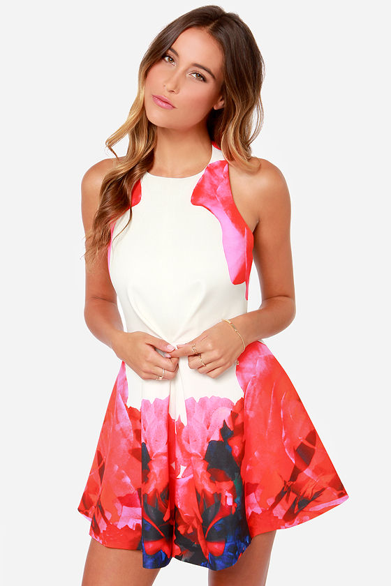 Keepsake Chained Dress Ivory Dress Backless Dress Mini Dress