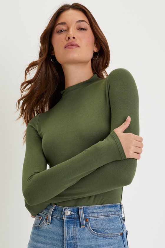 linen earth green long sleeve top vintage back split ... /xl ^^^ ,,,