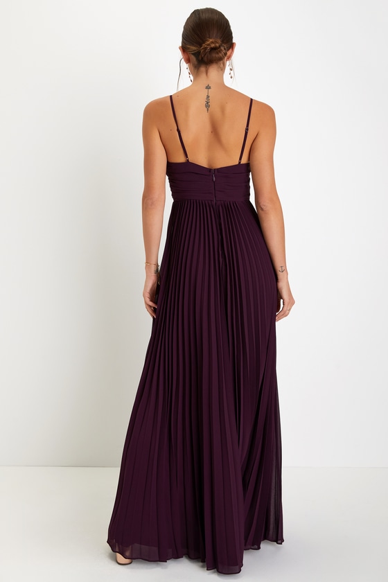 Purple Maxi dress Sleeveless Evening Prom Dress