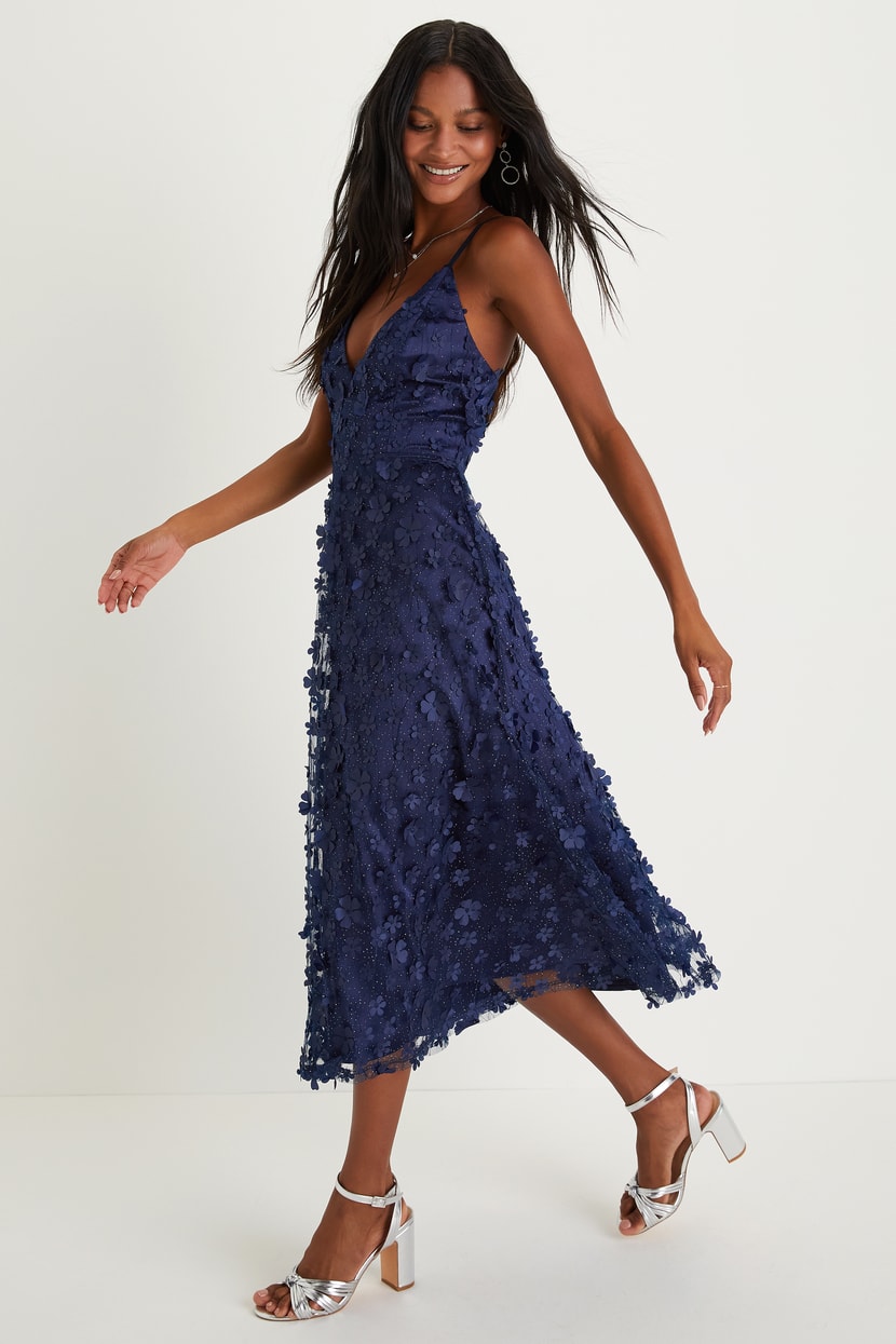 knee length dresses for ladies Whimsical Flutter Midi Gown– Teuta Matoshi main image 1