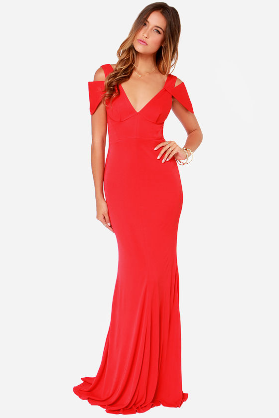 Bariano Gina Red Maxi Dress
