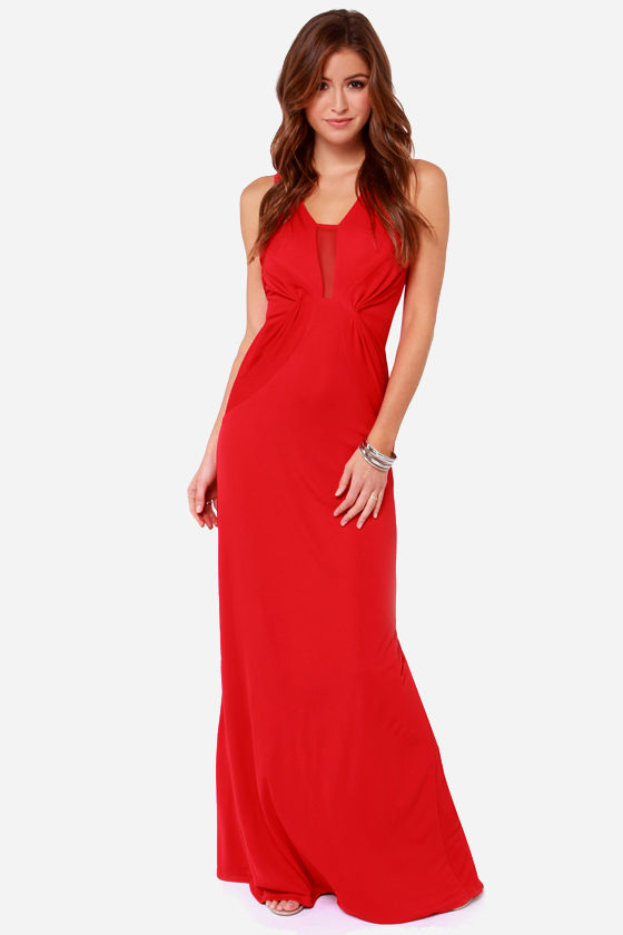 Bariano Sophia Red Mesh Maxi Dress - $228 : Fashion at Lulus.com