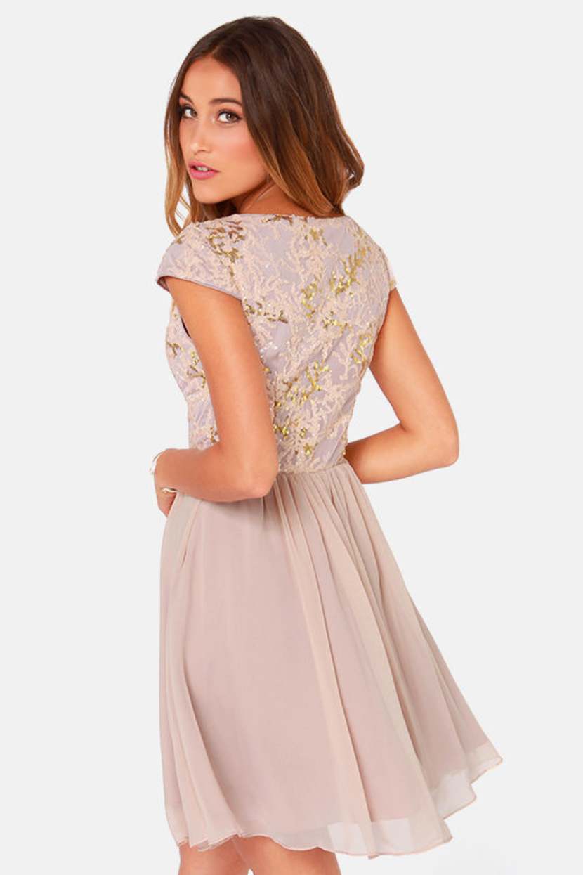 Pretty Beige Dress - Sequin Dress - $174.00 - Lulus Pretty Beige Dress - Sequin Dress - $174.00 - Lulus