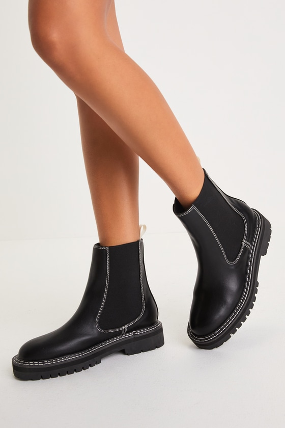 Billini Valeska Black Chelsea Ankle High Heel Boots