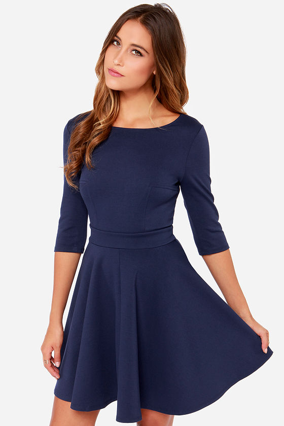 navy and blue outfit