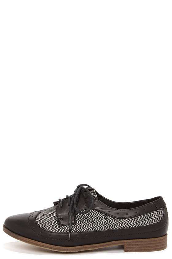 Cute Black Shoes - Oxford Flats - Lace-Ups - $53.00 - Lulus