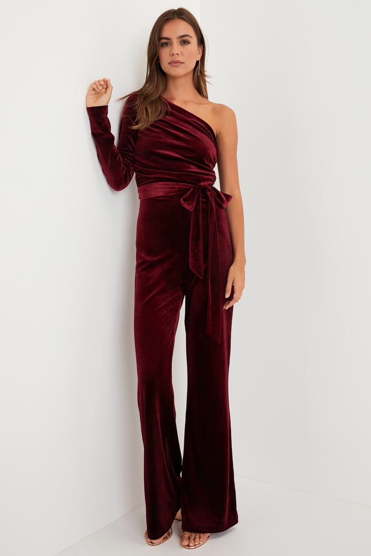 burgundy jumpsuit dress African Strapless Burgundy Jumpsuit Prom Dresses For Women with Detachable Skirt