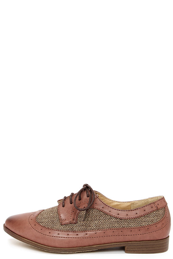 brown oxford flats