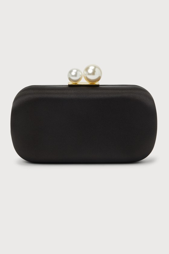 Black Satin Clutch - Black Box Clutch - Black Pearl Clutch - Lulus
