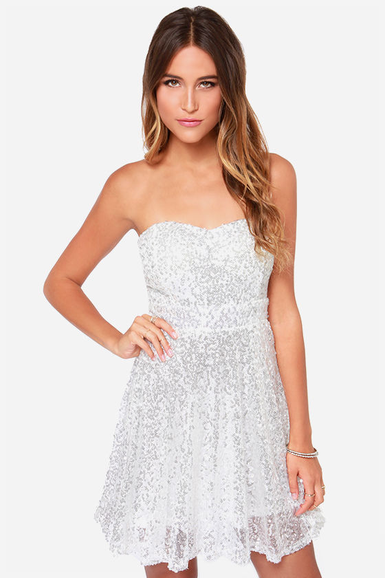 ivory sequin dress