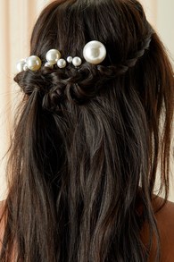 Extravagantly Elegant Silver Pearl Hair Pin Set