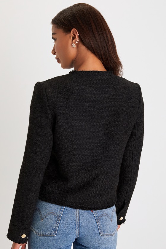 Charming Chérie Black Tweed Cropped Jacket 2