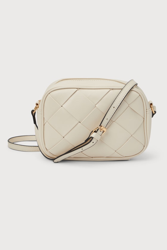 Cream Crossbody Bag Woven Crossbody Vegan Leather Crossbody Lulus