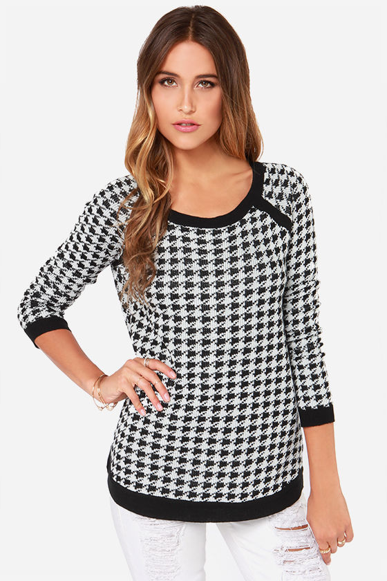 black and white sweater outfit