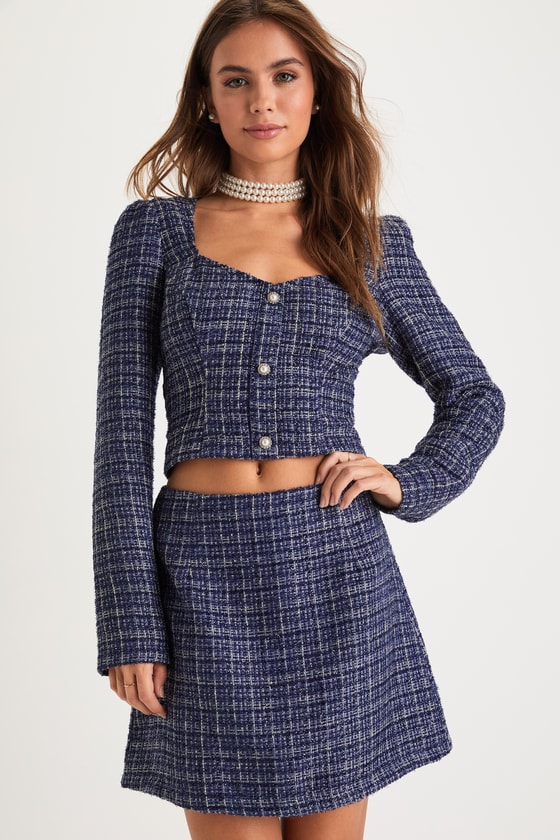トップス BLUELEA double shoulder strap tweed tops $_12.JPG?set_id=880000500F